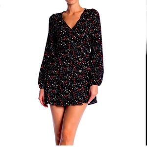 Hiatus size large Floral Black Dress